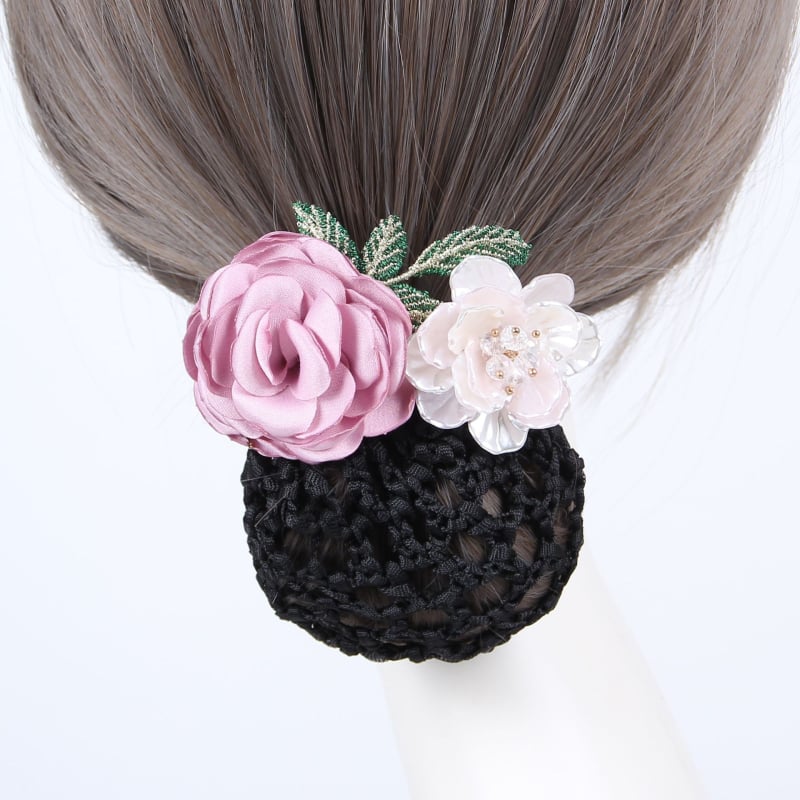 Комплект мрежеста лента за коса и клип, корейски стил, ръчна изработка, плат, за жени