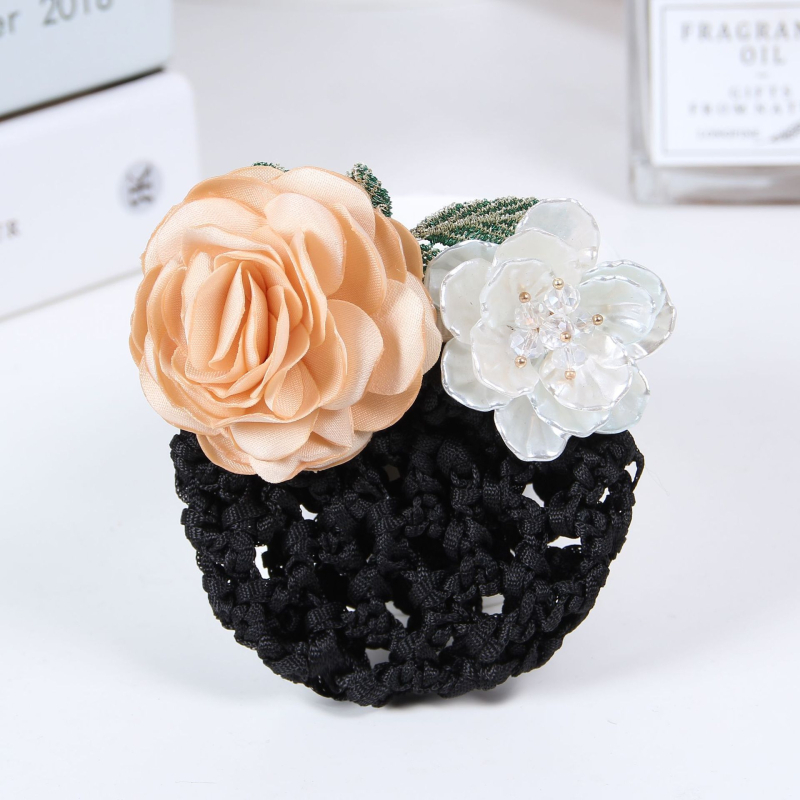 Комплект мрежеста лента за коса и клип, корейски стил, ръчна изработка, плат, за жени