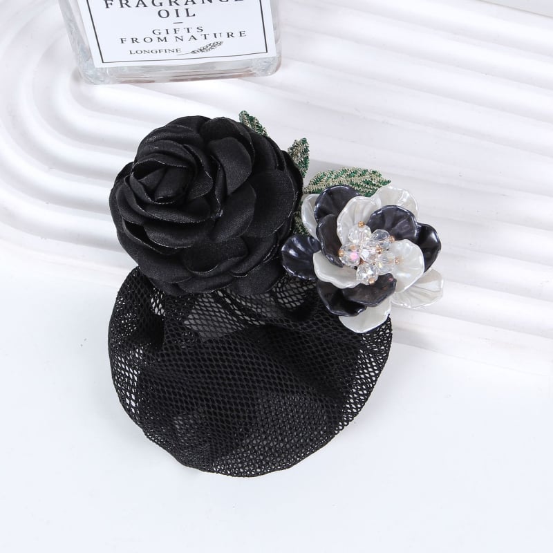 Комплект мрежеста лента за коса и клип, корейски стил, ръчна изработка, плат, за жени