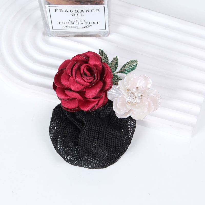 Комплект мрежеста лента за коса и клип, корейски стил, ръчна изработка, плат, за жени