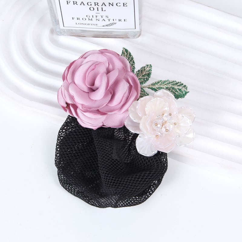 Комплект мрежеста лента за коса и клип, корейски стил, ръчна изработка, плат, за жени