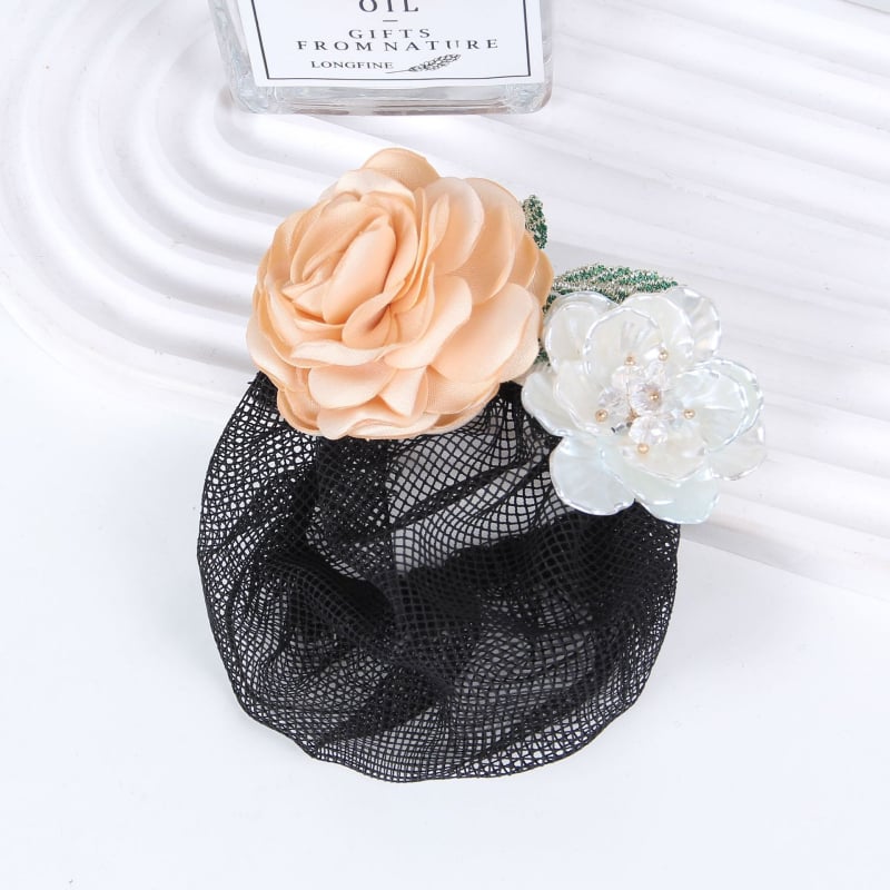 Комплект мрежеста лента за коса и клип, корейски стил, ръчна изработка, плат, за жени