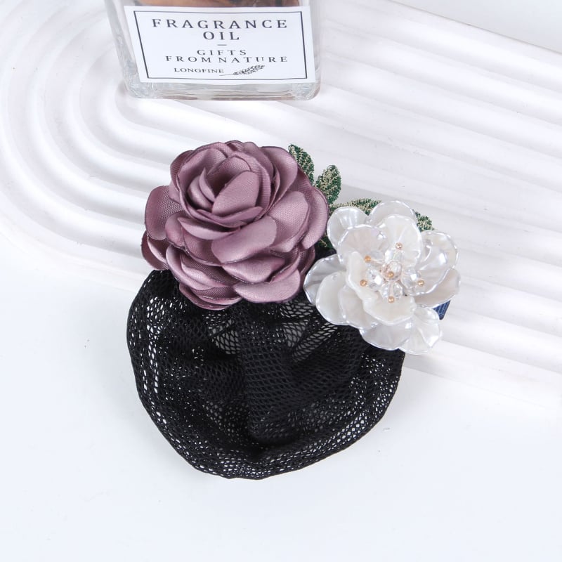 Комплект мрежеста лента за коса и клип, корейски стил, ръчна изработка, плат, за жени