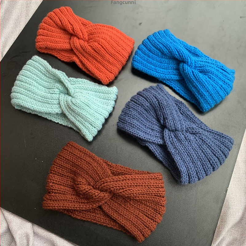 Jogos galvos juosta, megzta iš poliesterio, languotas raštas, Maillard stilius, moterims