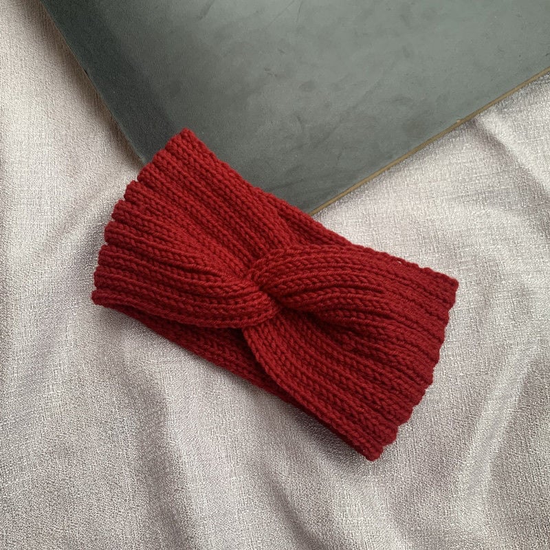 Jogas galvas lente, adīta no poliestera, raksts ar kvadrātiņiem, Maillard stils, sievietēm