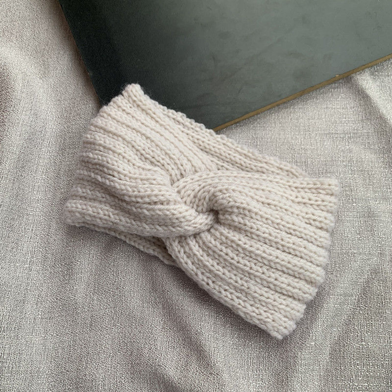 Jogas galvas lente, adīta no poliestera, raksts ar kvadrātiņiem, Maillard stils, sievietēm