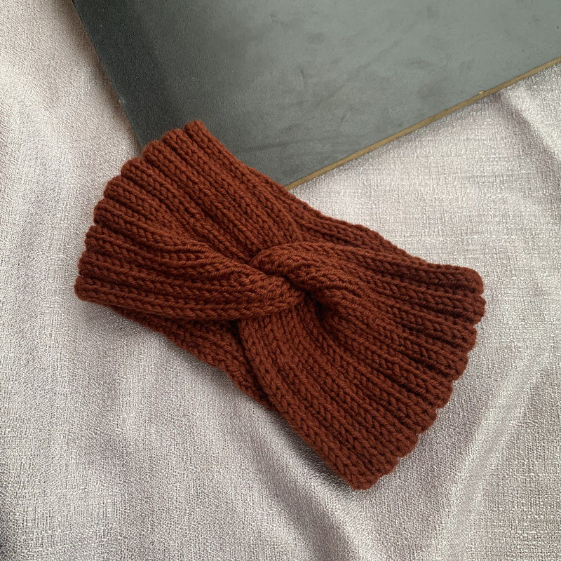 Jogas galvas lente, adīta no poliestera, raksts ar kvadrātiņiem, Maillard stils, sievietēm