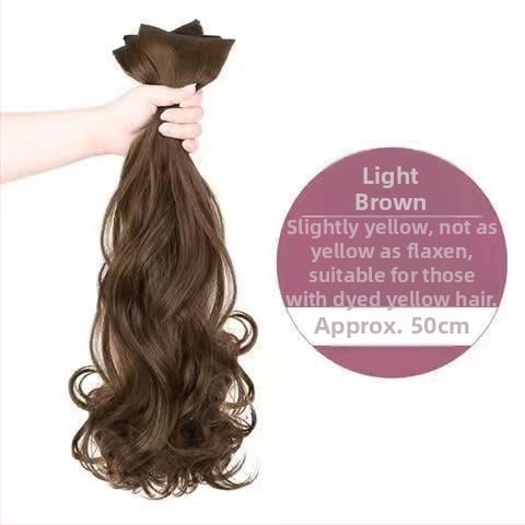 Trīsdaļu klips-parūka bezšuvēm, garas viļņotas cirtas, korejiešu stilā, modelis: Three-piece Curly Hair Twig, materiāls: augstas temperatūras stieple