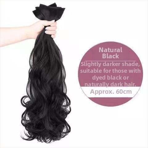 Trīsdaļu klips-parūka bezšuvēm, garas viļņotas cirtas, korejiešu stilā, modelis: Three-piece Curly Hair Twig, materiāls: augstas temperatūras stieple