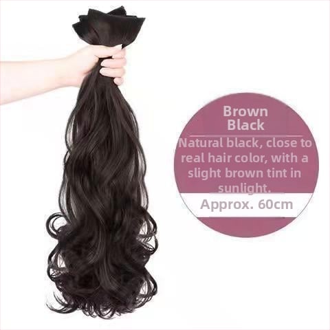 Trīsdaļu klips-parūka bezšuvēm, garas viļņotas cirtas, korejiešu stilā, modelis: Three-piece Curly Hair Twig, materiāls: augstas temperatūras stieple