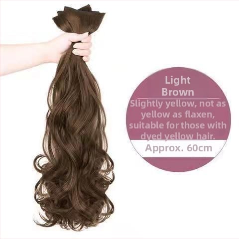 Trīsdaļu klips-parūka bezšuvēm, garas viļņotas cirtas, korejiešu stilā, modelis: Three-piece Curly Hair Twig, materiāls: augstas temperatūras stieple