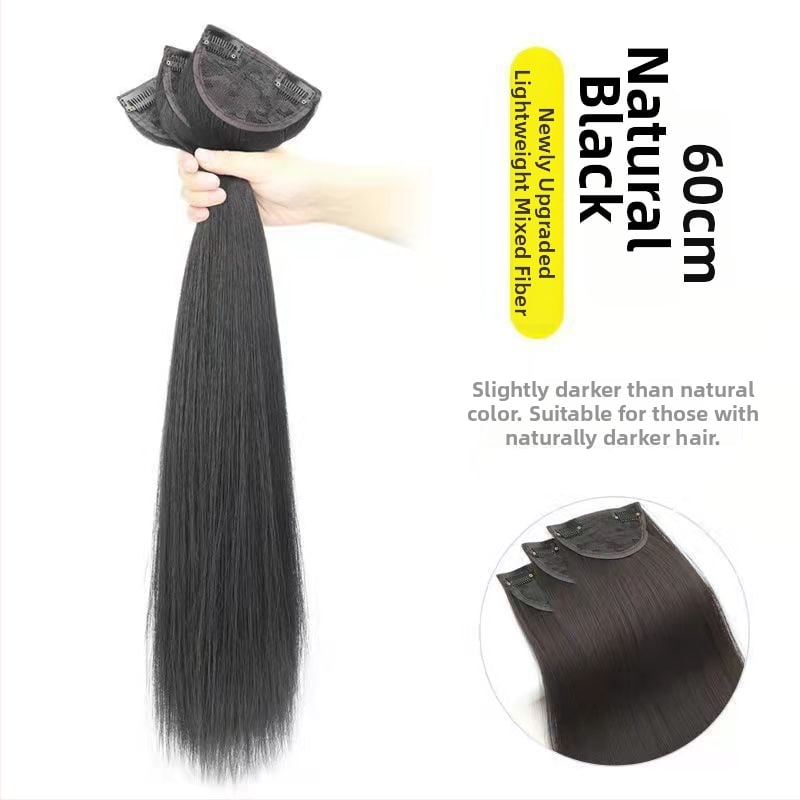 Trīsdaļu klips-parūka bezšuvēm, garas viļņotas cirtas, korejiešu stilā, modelis: Three-piece Curly Hair Twig, materiāls: augstas temperatūras stieple