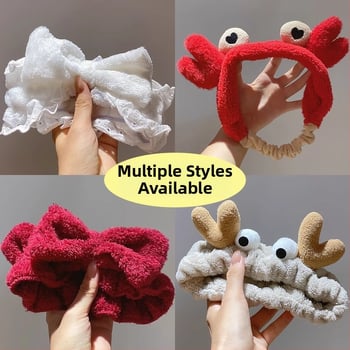 Pliša sejas mazgāšanas galvas lente ar truša ausīm – Korejas stila, unisex geometrisks galvas aksesuārs, rudens 2023