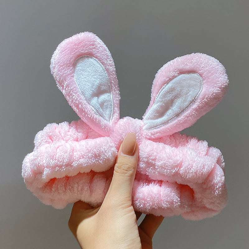 Pliša sejas mazgāšanas galvas lente ar truša ausīm – Korejas stila, unisex geometrisks galvas aksesuārs, rudens 2023