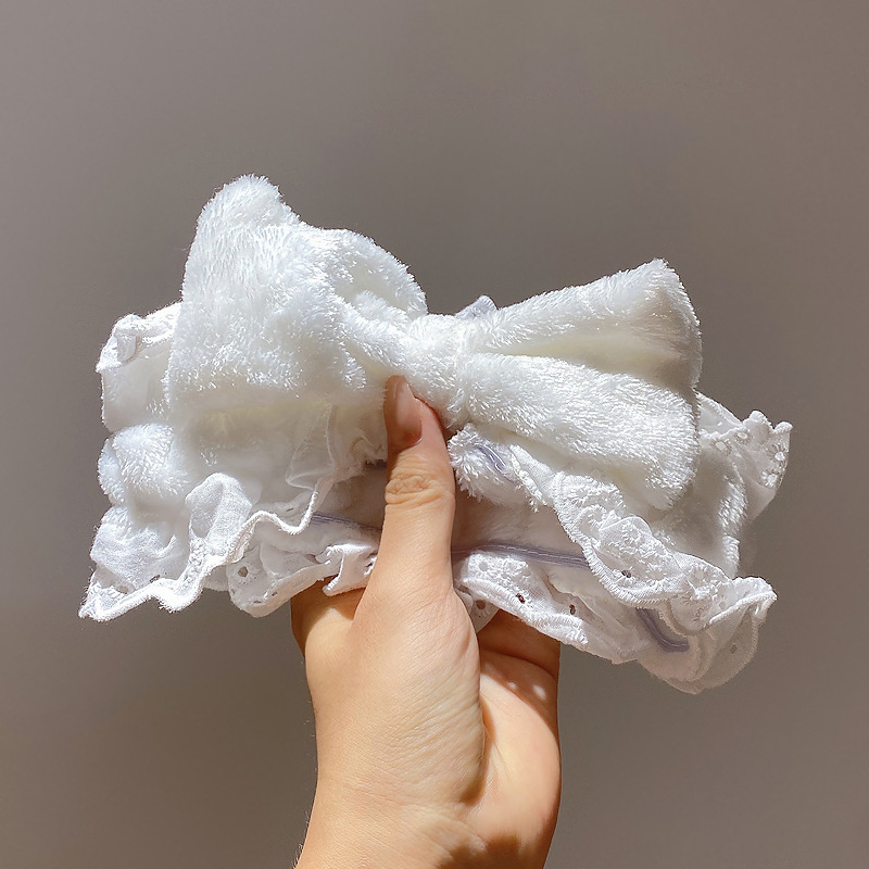 Pliša sejas mazgāšanas galvas lente ar truša ausīm – Korejas stila, unisex geometrisks galvas aksesuārs, rudens 2023