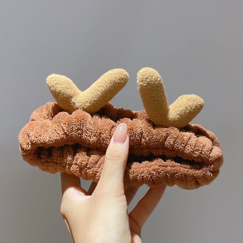 Pliša sejas mazgāšanas galvas lente ar truša ausīm – Korejas stila, unisex geometrisks galvas aksesuārs, rudens 2023