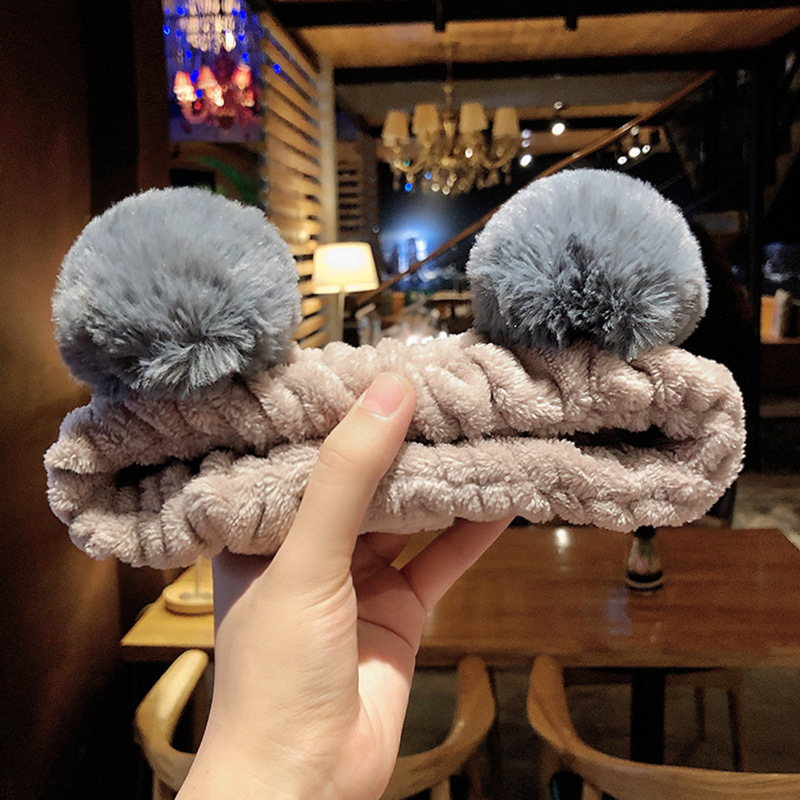 Pliša sejas mazgāšanas galvas lente ar truša ausīm – Korejas stila, unisex geometrisks galvas aksesuārs, rudens 2023