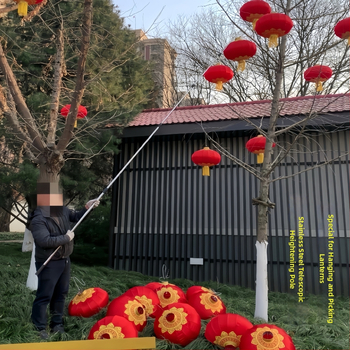 Teleskopinis stulpas pakabinamiems žibintams, lauko naudojimui, žibintas Winter Melon formos, Silk Screen spausdinimas, Naujasis Kinijos stilius