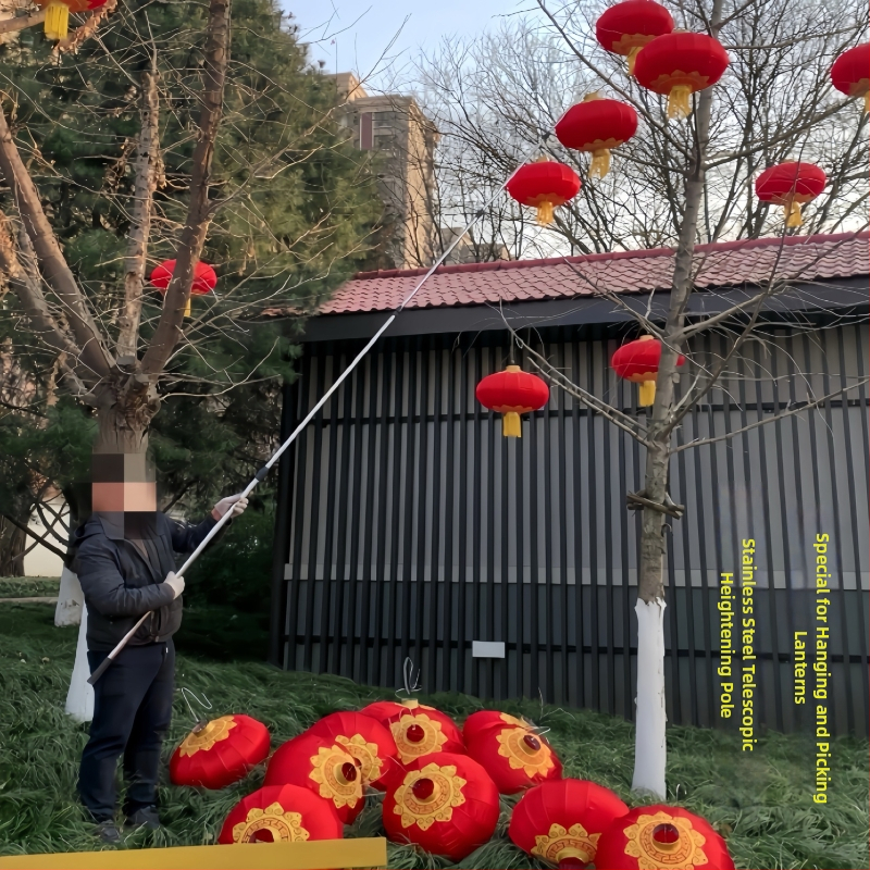 Teleskopická tyč na zavesenie lampiónov, vonkajšie použitie, lampión v tvare Winter Melon, sieťotlač Silk Screen, Nový čínsky štýl