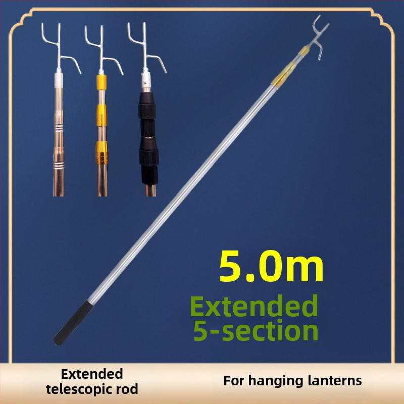 Teleskopinis stulpas pakabinamiems žibintams, lauko naudojimui, žibintas Winter Melon formos, Silk Screen spausdinimas, Naujasis Kinijos stilius