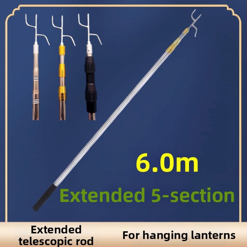 Teleskopinis stulpas pakabinamiems žibintams, lauko naudojimui, žibintas Winter Melon formos, Silk Screen spausdinimas, Naujasis Kinijos stilius