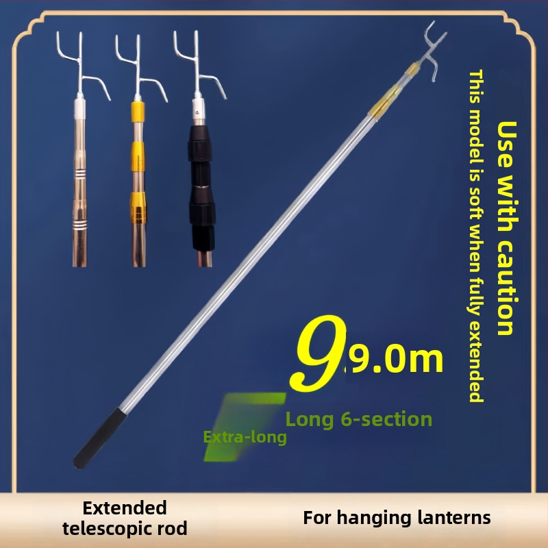 Teleskopinis stulpas pakabinamiems žibintams, lauko naudojimui, žibintas Winter Melon formos, Silk Screen spausdinimas, Naujasis Kinijos stilius