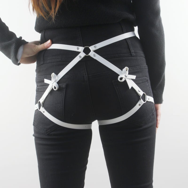 Komplekts josta un rokassprādze no mākslīgās ādas ar bow mezglu, universāls, pieaugušajiem, mākslīgā āda