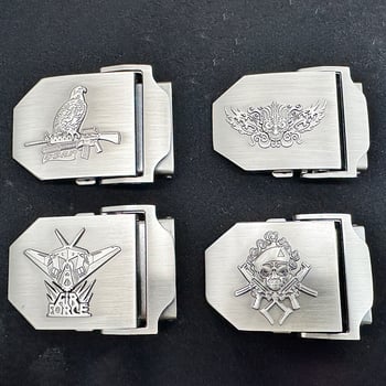 Платнена пряжка за колан – правоъгълна форма, гладка плочна пряжка, метална сплав, възможност за персонализация