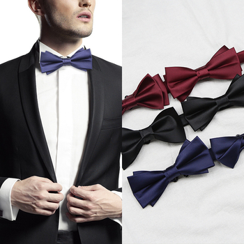 Muška leptir-mašna u korejskom stilu s ravnim vrhom, jacquard tkanina, monokromatska