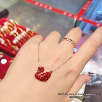 Gulbės kaklo papuošalas iš sidabro 925 moterims, raktikaulio grandinėlė, interneto žvaigždės stilius, prekės ženklas World