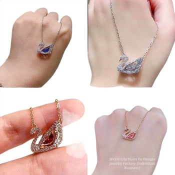 Gulbės kaklo papuošalas iš sidabro 925 moterims, raktikaulio grandinėlė, interneto žvaigždės stilius, prekės ženklas World