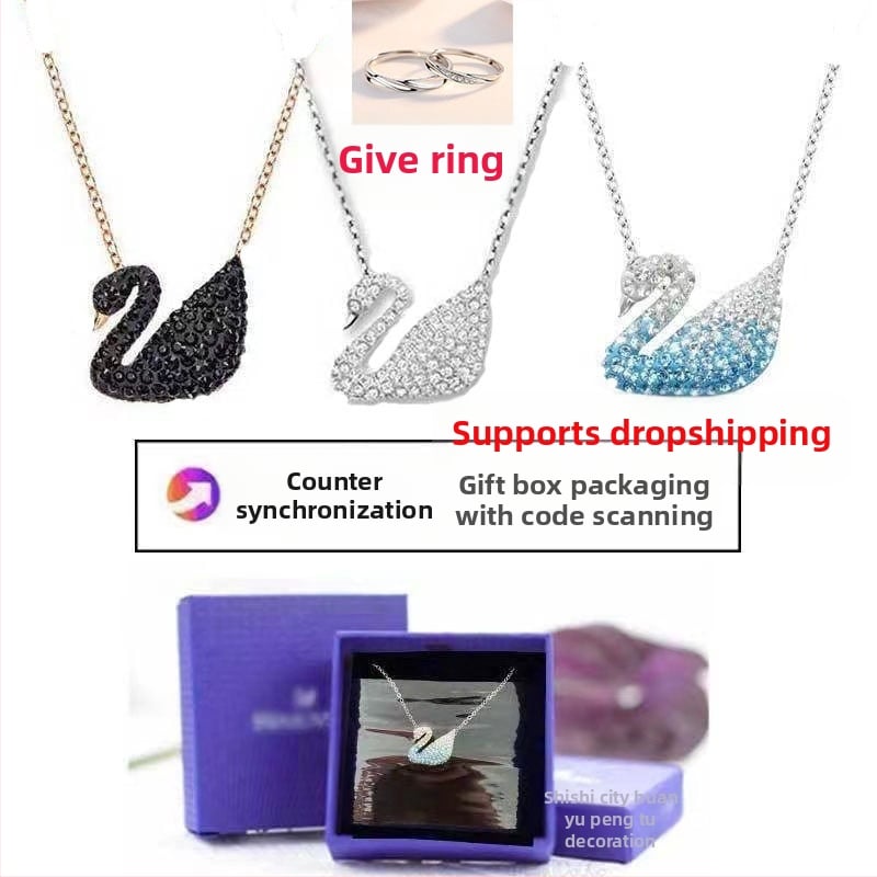 Gulbės kaklo papuošalas iš sidabro 925 moterims, raktikaulio grandinėlė, interneto žvaigždės stilius, prekės ženklas World