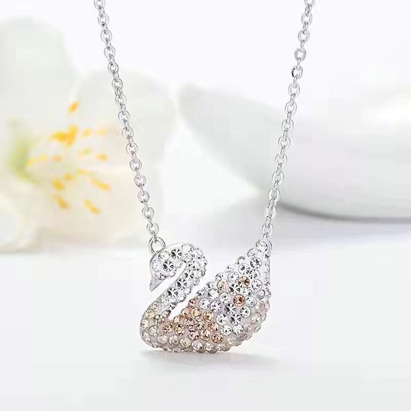 Gulbės kaklo papuošalas iš sidabro 925 moterims, raktikaulio grandinėlė, interneto žvaigždės stilius, prekės ženklas World