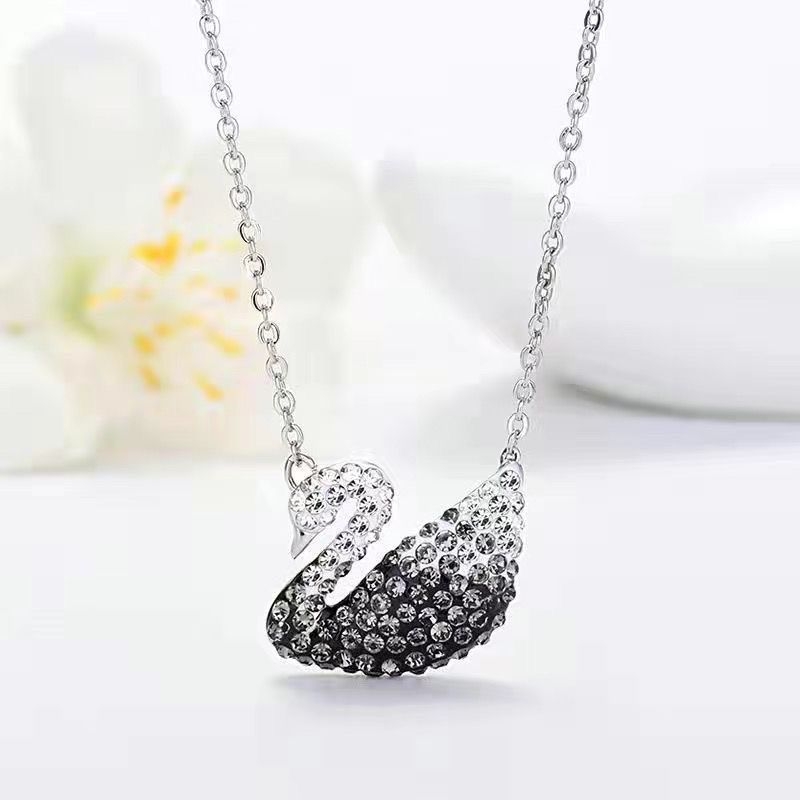 Gulbės kaklo papuošalas iš sidabro 925 moterims, raktikaulio grandinėlė, interneto žvaigždės stilius, prekės ženklas World