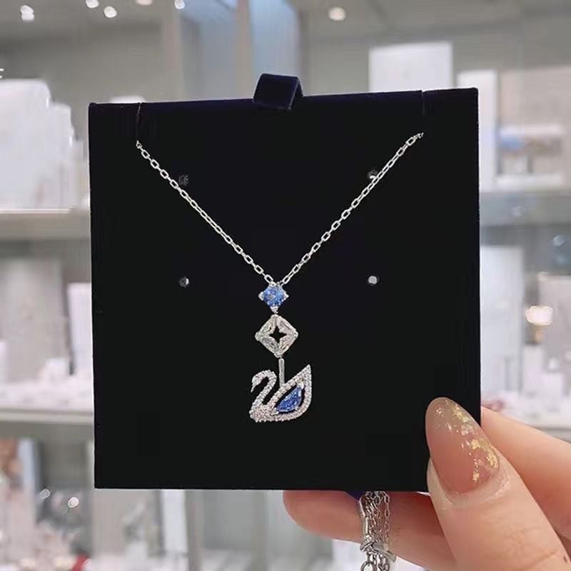 Gulbės kaklo papuošalas iš sidabro 925 moterims, raktikaulio grandinėlė, interneto žvaigždės stilius, prekės ženklas World