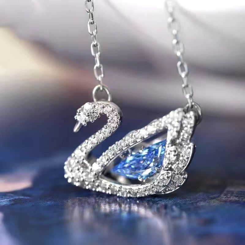 Gulbės kaklo papuošalas iš sidabro 925 moterims, raktikaulio grandinėlė, interneto žvaigždės stilius, prekės ženklas World