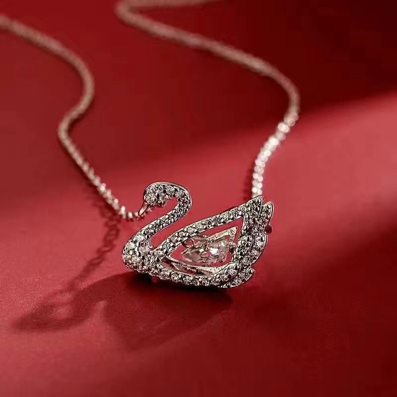 Gulbės kaklo papuošalas iš sidabro 925 moterims, raktikaulio grandinėlė, interneto žvaigždės stilius, prekės ženklas World