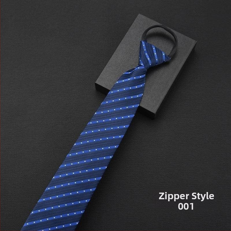 Клипса за вратовръзка - без връзване, модел с райета и мотив цветя за яка, мъжки аксесоар