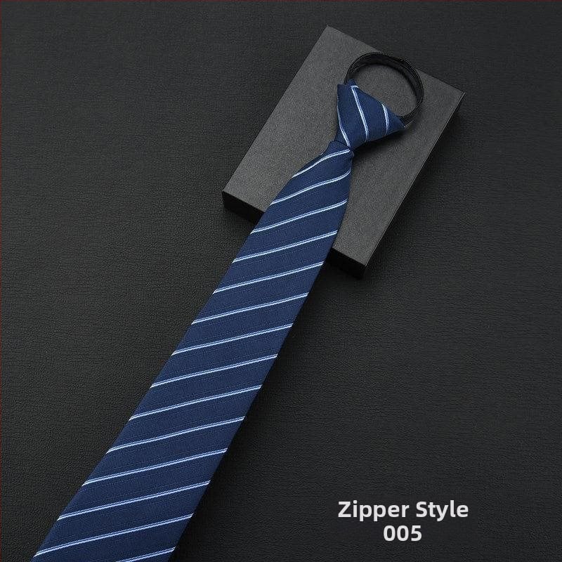 Клипса за вратовръзка - без връзване, модел с райета и мотив цветя за яка, мъжки аксесоар