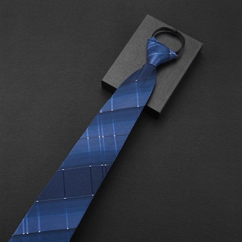 Клипса за вратовръзка - без връзване, модел с райета и мотив цветя за яка, мъжки аксесоар