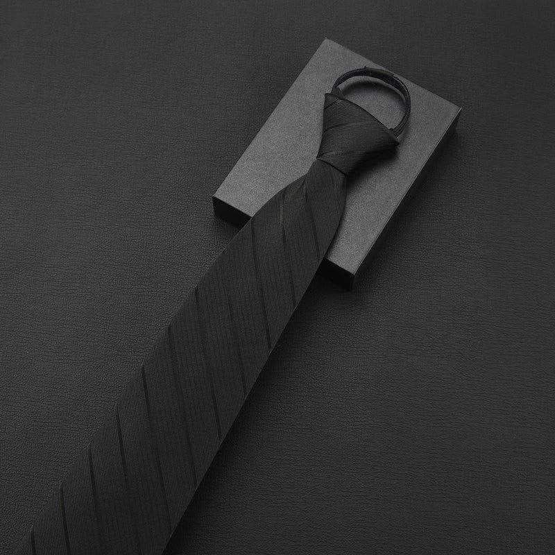 Клипса за вратовръзка - без връзване, модел с райета и мотив цветя за яка, мъжки аксесоар