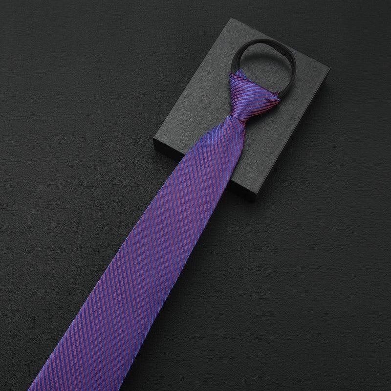 Клипса за вратовръзка - без връзване, модел с райета и мотив цветя за яка, мъжки аксесоар