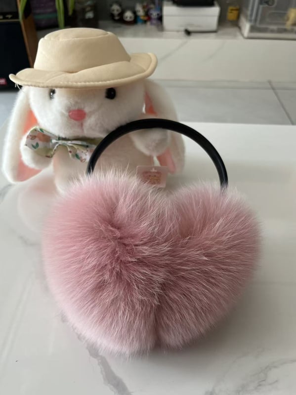 Ακουστικά αυτιών με γούνα αλεπούς, αναδιπλούμενοι θερμαντήρες αυτιών, για γυναίκες, χειμώνας-άνοιξη-φθινόπωρο