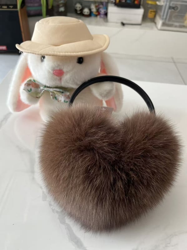 Ακουστικά αυτιών με γούνα αλεπούς, αναδιπλούμενοι θερμαντήρες αυτιών, για γυναίκες, χειμώνας-άνοιξη-φθινόπωρο