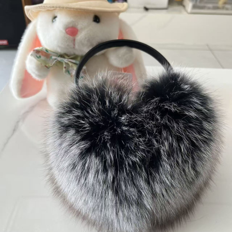 Ακουστικά αυτιών με γούνα αλεπούς, αναδιπλούμενοι θερμαντήρες αυτιών, για γυναίκες, χειμώνας-άνοιξη-φθινόπωρο