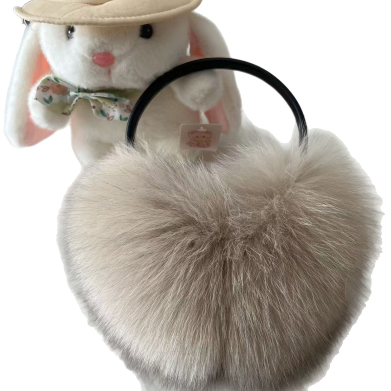 Ακουστικά αυτιών με γούνα αλεπούς, αναδιπλούμενοι θερμαντήρες αυτιών, για γυναίκες, χειμώνας-άνοιξη-φθινόπωρο