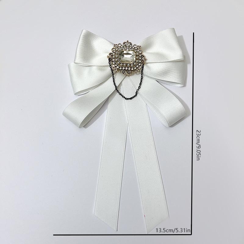 Floare pentru guler cu funda – handmade, material textil, model monocrom, lățime standard, unisex