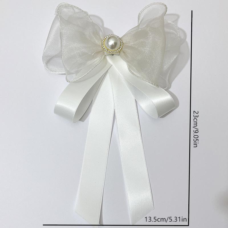 Floare pentru guler cu funda – handmade, material textil, model monocrom, lățime standard, unisex