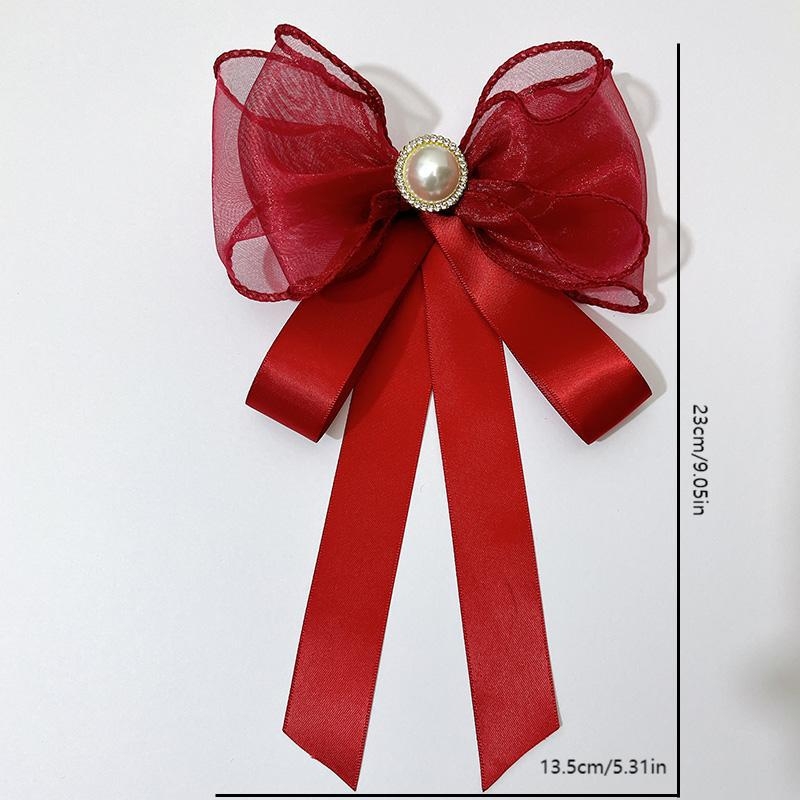 Floare pentru guler cu funda – handmade, material textil, model monocrom, lățime standard, unisex