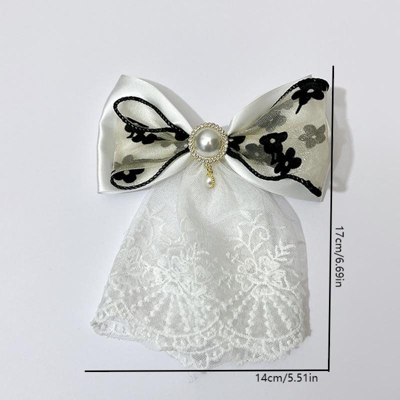 Floare pentru guler cu funda – handmade, material textil, model monocrom, lățime standard, unisex